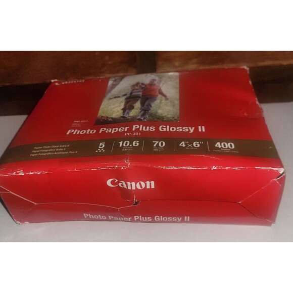 CanonInk Photo Paper Plus Glossy II 4" x 6" 400 Sheets (1432C007) NEW OPEN BOX - Picture 9 of 13